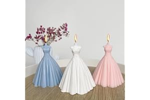 SLOWLYTALK Candle Molds - Silicone Mold for Candles Making, DIY 3D Moulds for Soy Wax, Beeswax, Scented Candle, Valentine's Day Gifts (Gown Formal Attire)