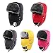 KOBWA Unisex Winter Trapper Hat Ushanka Trooper Bomber Cap with Ear Flap Chin Strap Mask for Skiing/ Hunting/ Outdoor Work- Black