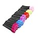 Adofect Disposable Eyelash Mascara Brushes Wands Makeup Applicator Kits, Black Handle, 6 Colors,300 Pieces, Multicolor