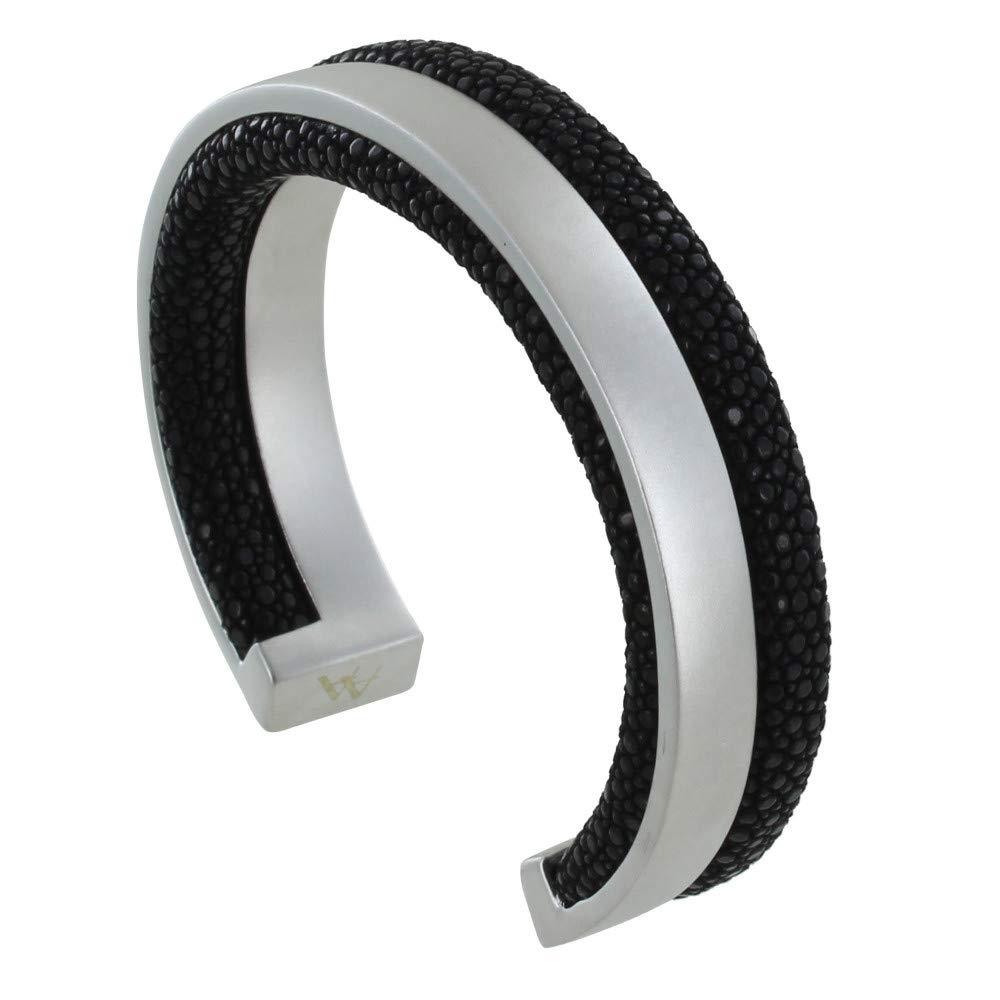 LES POULETTES BIJOUX - Men Bracelet Rhodium and Leather - Black