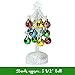 BANBERRY DESIGNS Glass Christmas Tree with LED Lights - White Iridescent Glitter with 12 Mini Ball Ornaments - 8 1/2