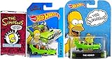 The Homer Hot Wheels 2 Car Set - Retro Entertainment & HW City #89 + Simpsons Trading Card Pack