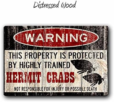 Hermit crab Warning Sign, Funny small Pet sign, Hermit crab sign