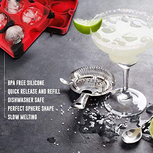 Bella Vino 2 Pack Ice Cube Trays with Lids,16 Diamond Ice Cubes, Silicone BPA-Free Stackable Easy Release Ice Molds Multi-use Storage Containers for Ice, Whiskey, Candy and Chocolate, Red & Black - Thumbnail 6