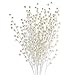Factory Direct Craft Pack of 12 Creamy White Pearl Berry Stems Decorative Wire Stem Branch Sprays for Christmas Tree Decorations, Holiday Flower Arrangements, Wedding Decor, and DIY Crafts