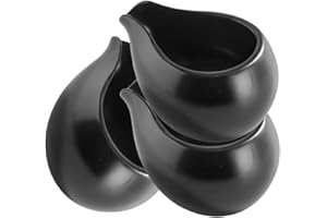HANABASS 3pcs Jug Small Restaurant Dipping Milk Cup Ceramics Salad Dispenser Sauce Cream for Tiny Gravy Vintage Server Juice Pitcher Cups with Mini Gadget Coffee Broth Supplies Black