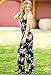 Casual Floral Printed Summer Jumpsuits for Women Sexy Beach Halter Sleeveless Lounge Long Pants Strap Jumpsuit Rompers (M, Black)