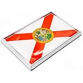 Perdecor Florida Flag Sticker Emblem Decal Car Chrome Flags, 2 Pack, 3 x 2 inches