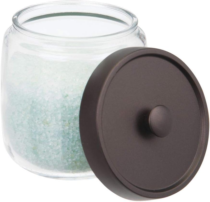 mDesign Clear Cotton Swab Container with Lid Set of 2 Cotton Ball