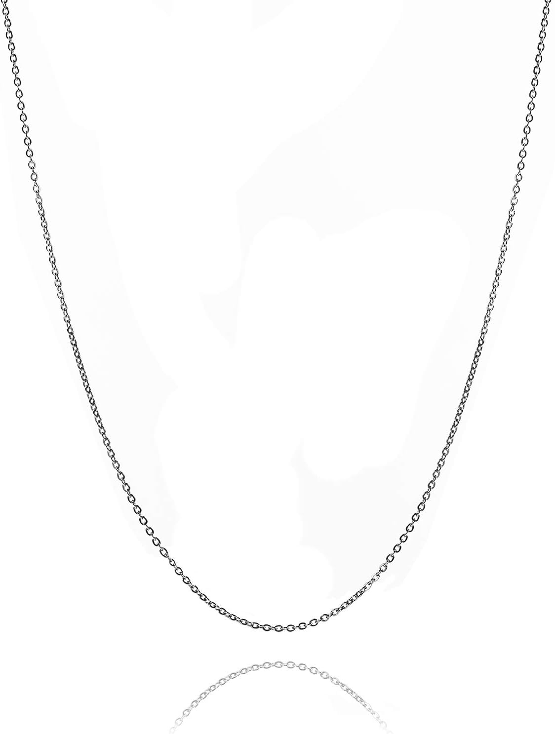 Style 2mm Titanium Steel Silver Solid Cable Chain Necklaces for Women 16"- 30"