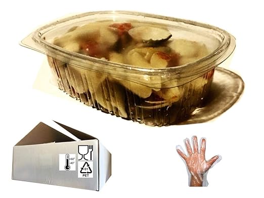 100 bandejas para alimentos Pet 1000cc 194 X 148 X 66.envases ...