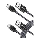 [2-Pack, 6ft] Anker PowerLine+ USB-C to USB-A, Double-Braided Nylon Fast Charging Cable, for Samsung Galaxy S9/S9+/S8/S8+/Note 8, MacBook, LG V20/G5/G6, and More(Gray)