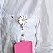 Qinsuee Bling Rhinestones Retractable Badge Holder, ID/Name Badge Reel Alligator Clip with Camellia, Easy to wear, 3 Pack (Multiple)