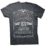50th Birthday Gift Shirt - Vintage Aged to Perfection 1970 - Dk. Heather-002-XL