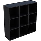 OSCHF 9-Cube Storage Shelf Bookcase - Wooden 3-Tier Free Standing Open Bookshelf for Home and Office, Organizer Cabinet in Black