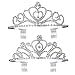 Pixnor Princess Tiara Crown with Comb Wedding Party Children Flower Girl Heart-Shape Crown for Kids Baby Birthday Party Decorations, 2Pack