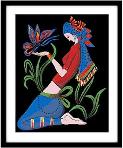 Cross Stitch Counted Kits 3D Printed Ashima Pattern DIY Embroidery Home Decoration (Heart Dance)