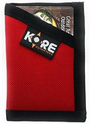 Minimalist Wallet Slim Front Pocket Wallet Card Holder Money Clip - Red and Black - KORE Outfitters Made in the USA