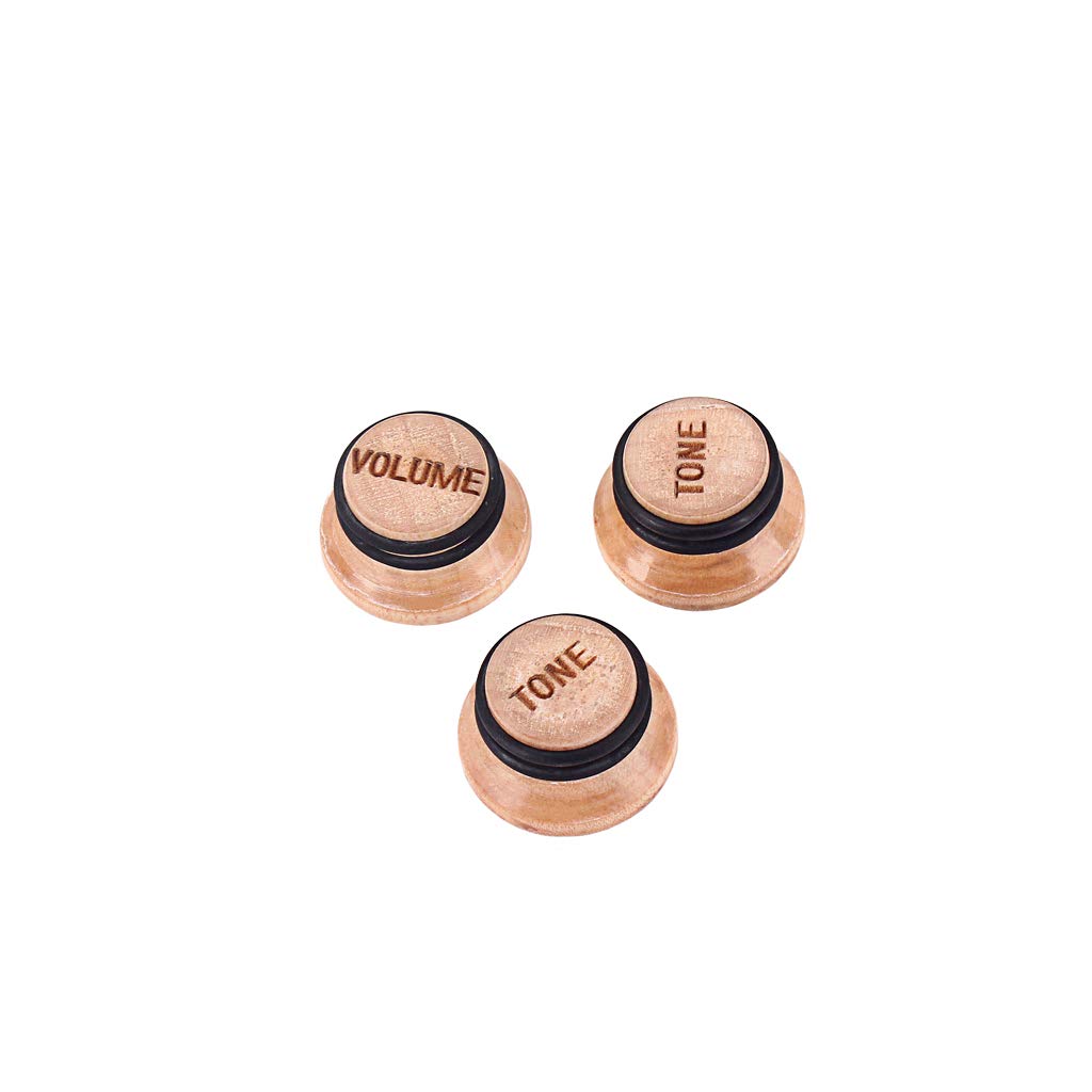 Alnicov 3PCS Maple Control Knobs,Speed Volume Tone Knobs For Guitar Bass Parts
