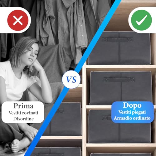 GF WAY Set of 3 Wardrobe Organizer with 9 Compartments, Space-Saving Boxes for Drawers, Linen, Underwear, Stockings and Accessories, Rigid Walls, Durable Fabric, Modern Design, 43 x 30 x 20 cm