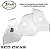 ECO-GEAR Anti Pollution Face Mask Particulate Respirator Protection | Anti Dust, Exhaust Gas, Smoke, Pollen and Fumes | Washable with 3 Filters Indoor and Outdoor