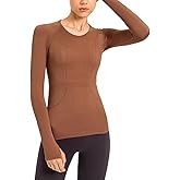 LUYAA Women's Workout Tops Long Sleeve Shirts Yoga Sports Breathable Gym Athletic Top Slim Fit