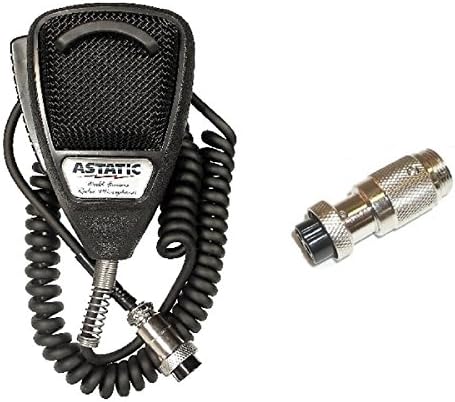 Astatic 636L 4-Pin CB Radio Microphone W/ 4-Pin Midland Radio Compatible Adapter