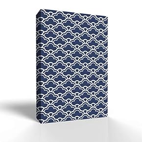 Canvas Wall Art-White Glaze and Blue Pattern -Canvas Prints Home Artwork Decoration for Living Room,Bedroom - 12x18 inches