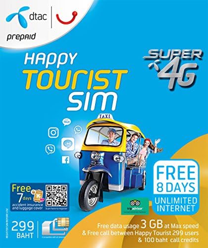 TSIM Thailand SIM Card 7 Day 15GB Data| Hotspot Tethering Allowed | 30 Min. Local Call or 10 Min India Call