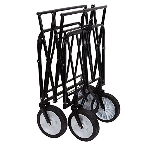 Lovinland Collapsible Outdoor Cart Multi-Function Folding Wagon for Garden Yard Travel Shopping