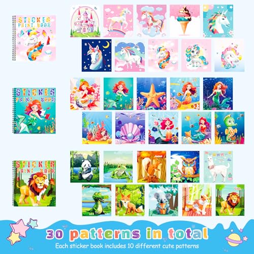 TCJJ 3 Book Stickers For Children From 3 To 8 Years, 30 Images For Girls, Improve Intelligence, For Little Ones