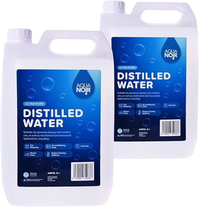 AQUANOIR Distilled Water 10L 2 x 5L Purified Water UK Made