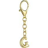 QILMILY Bubble Gold Letter Bag Charms for Women, Cute Initial Keychain for Handbags, Purse Charms Valentines Day Gifts