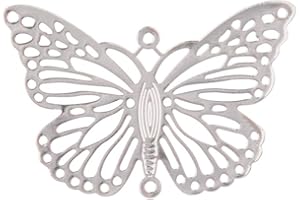 longsheng 10pcs Silver Butterfly Hanging Suncatcher DIY Metal Parts Hand-Crafts Pendant Ornament Drop