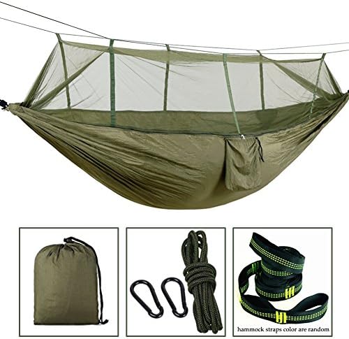 Camping Hammock9ft straps Mosquito Net , Max 1150 lbs Breaking Capacity Lightweight Parachute Fabric Nylon Hammock&amp;Compact For Backpacking, Camping, Travel, Beach By VEBOX