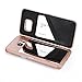 Galaxy S7 edge Case,Wetben Hidden Back Mirror Wallet Case with Stand Feature and Card Holder for Samsung Galaxy S7edge G9350 (Rose Gold)