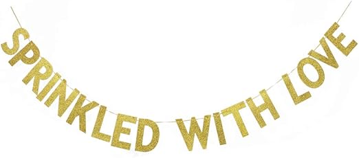 Amazon Com Jtpartytime Sprinkled With Love Banner Gold Gliter