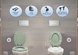 AQUALONA Premium Sage Toilet Seat Soft Close Moulded Wood Hinges 42x35 view 5