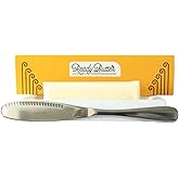 Houseify Ready Butter 3-in-1 Knife, Stainless Steel Serrated with Holes in Blade - Cold Butter Spreader, Curler & Micro Grater, Dishwasher Safe