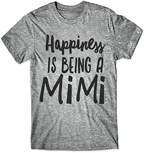 Happiness Is Being A Mimi Fashion T Shirt - Petite To Plus Sizes Availble (Medium, Grey)
