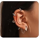 1 Pcs Punk Devil Ear Cuff Earrings for Women Men Gothic Dragon Claw Cartilage Ear Wrap Earring Vintage Non-Pierced Demon Earrings Jewelry Accessories