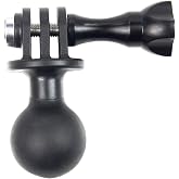 AngelReally 1" Ball Mount Universal Head Adapter with Thumb Screw Fit for Go He 9, 8 Black, 7 Black, 7 Silver, 7 White, 6, 5, 4, 3+, 5Session, MAX, DJI Osmo Action (Black Ball Head 1)