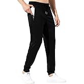 Casey Kevin Men's Joggers with Zipper Pockets Athletic Training Casual Sweatpants Breathable Soft Pants for Men