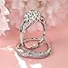 Haluoo Bridal Wedding Bands Set, 2-in-1 Fashion Lady Zirconia Ring Round Cubic Zirconia Flower Leaf Bride Engagement Ring Anniversary Promise Ring for Women Girls (7, Silver)thumb 4