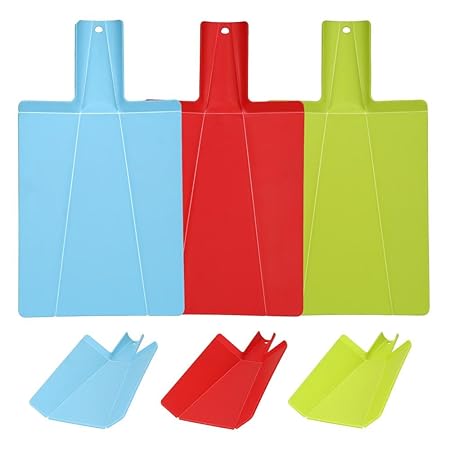3er Set culinario Schneidebrett Farfalla - klapp- und faltbar, in grün, rot und blau
