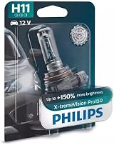 Philips X-tremeVision Pro150 H11 Headlight Bulb 150 Percent Brightness Yellow