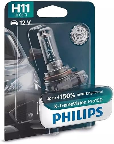 Philips X-tremeVision Pro150 H11 Headlight Bulb 150 Percent Brightness Yellow