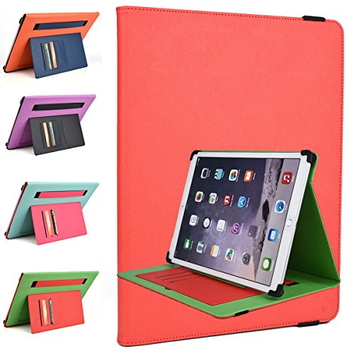 Kroo Lenovo IdeaTab K3 Lynx 11.6-Inch Rotating 2016 Tablet Cases | Scarlet Red/Green Portrait or Landscape Orientation 360 Stand Cover [Checkpoint Friendly]