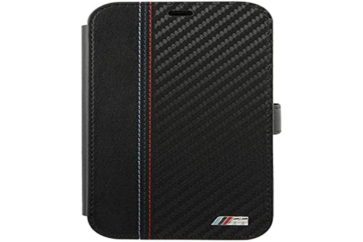 BMW Book M Collection PU Carbon Stripe Case for iPhone 12 Pro Max 6.7 Inches Black