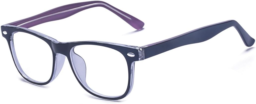ALWAYSUV Blue Light Blocking Glasses for Kids and Teens Anti Eyestrain Eyewear, Purple Frame